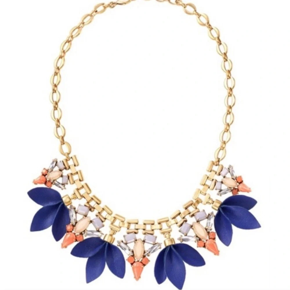 Stella & Dot | Gorgeous GOLD Cobalt Blue & Bright Orange Leather Melia N… - Picture 2 of 8